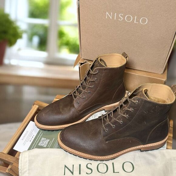 Nisolo $300 All-Weather Martin Andres Boot Waxed Leather Goodyear Welt Mens 11 - Picture 4 of 13